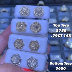 14K .70CT Natural Diamonds Earrings 
