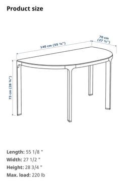 Ikea BEKANT half moon Desk