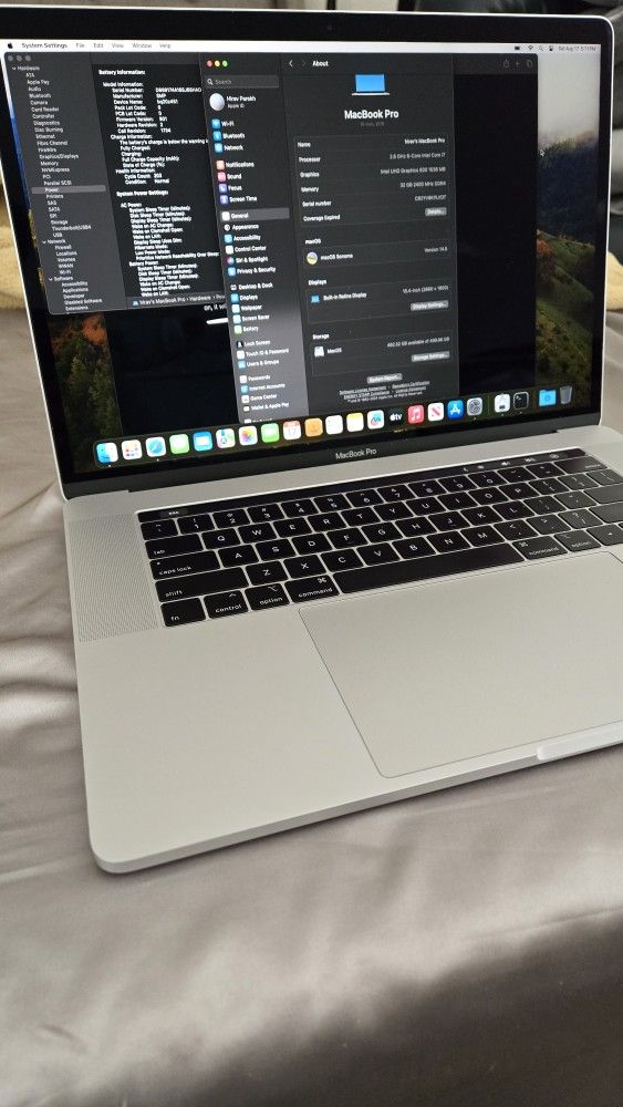 2019 15" MacBook Pro 32GB RAM 512GB SSD Cycle count 203 (paid 3000$)