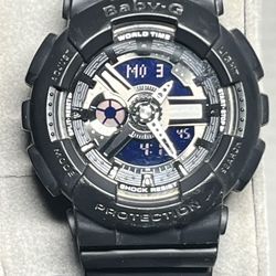 Casio Baby-G BA-110 Black Resin Analog Digital Ladies Watch