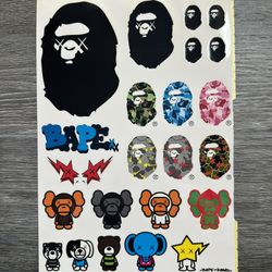 A Bathing Ape X Kaws 2005 Sticker Sheet Brand New Vintage Nigo Rare Ape Archive