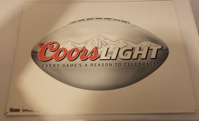 Coors light football metal tacker