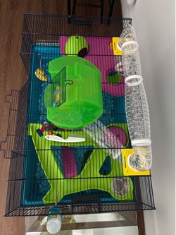 🐹 Savic Hamster Cage with ALL Accessories Included – $120 OBO/ Jaula Savic para hámster con TODOS los accesorios incluidos – $120 OBO