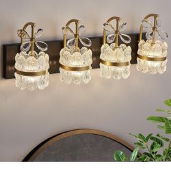 Brand New Bathroom Lights Over Mirror - Makeup Lighting Black Gold - Bathroom Vanity Light with Acrylic Shades for Bath, Makeup Desk, Farmhouse, Hallw