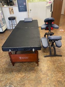 Massage table and chair