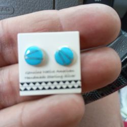 Sterling Silver Native American Stud Earrings 