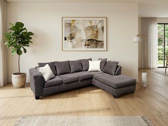 Grey Sectional Couch. With Chaise