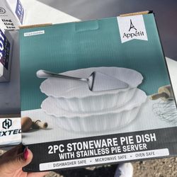 3 Pc Stoneware Pie Dish
