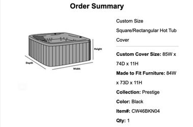 Black Hot Tub/Spa Cover