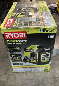 RYOBI 2,300-Watt Recoil Start Bluetooth Super Quiet Gasoline Powered Digital Inverter Generator