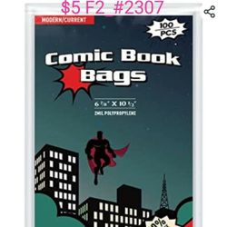 Weede 100 Count Comic Book Bags - Current Modern Comic Book Sleeves 6-7/8" x 10-1/2" with 1 1/2" Flap, 2-Mil_Polypropylene Acid_Free Comic Bags

