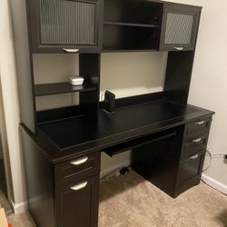 Desk With Storage Hutch & Chair