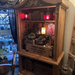 Selling my Vintage solid wood pine cabinet 42, 25 1/2 X 80“