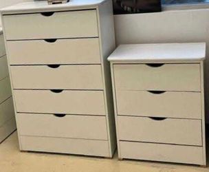 New white  Kathy set (( 5 and 3 drawer set