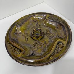 Vintage Mid Century Modern avocado gold carousel horse pony ashtray antique sixties seventies ce