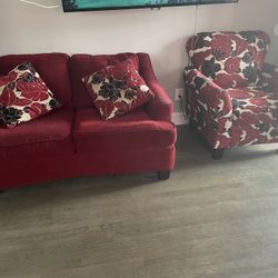 Couch, Loveseat, Chair, And Four Pillows