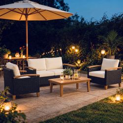 4-Piece Outdoor Wicker Patio Furniture Set