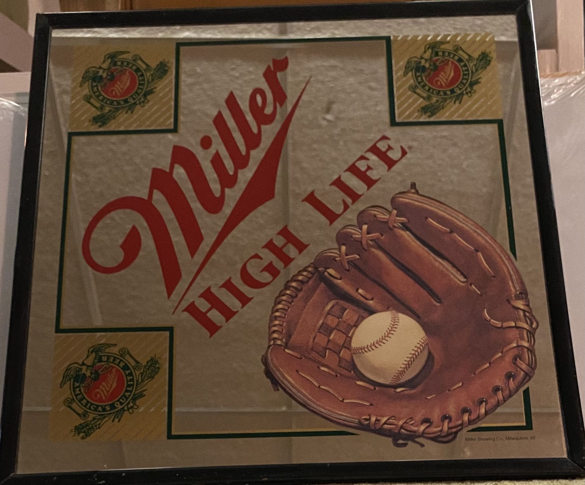 Miller High Life Beer Rare Baseball Mirror