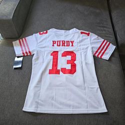49ers Woman Purdy White Throwbacks Jerseys $60ea Firm S M L Xl 2x 