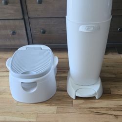 Diaper Genie And Potty Training Toilet