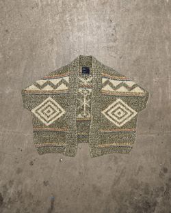 AMERICAN EAGLE KNIT OUTERWEAR MULTI-COLOR L