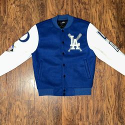 LA Dodgers Leather Wool Varsity Jacket 