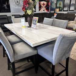 Beautiful Marble Dining Table Set! $1699 🤍✨📦