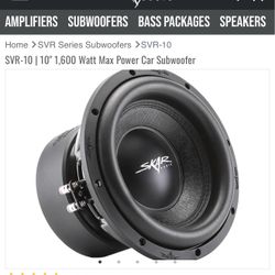 Brand New 10” Skar Subs 1600 Watt Peak