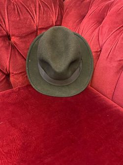 Olive Green Felt Fedora Hat