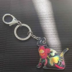 Vera Bradley Cat Keychain - Retired