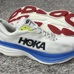 Men’s HOKA ‘Bondi 8’ White Sneakers Size US 13 - D