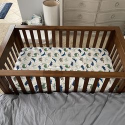 Wood baby crib / toddler bed with mattress and very gently used and in excellent condition  Rarely used - the baby co slept in parents bed  We have cr