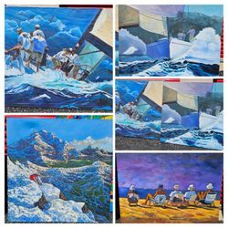 A large collection of drawings by a single artist, of various sizes and styles.