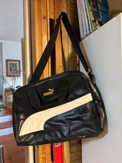 Puma Retro Duffel Bag Black and White