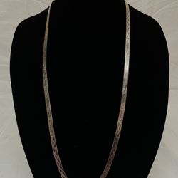 34” .925 Silver Flat Sign Necklace 