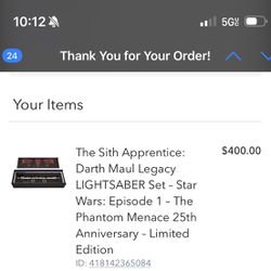 The Sith Apprentice: Darth Maul Legacy  LIGHTSABER Set - Star Wars: Episode 1 - The Phantom Menace 25th Anniversary - Limited Editio