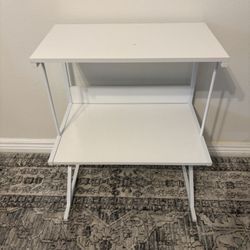 Printer Stand White 2 Tier Shelf