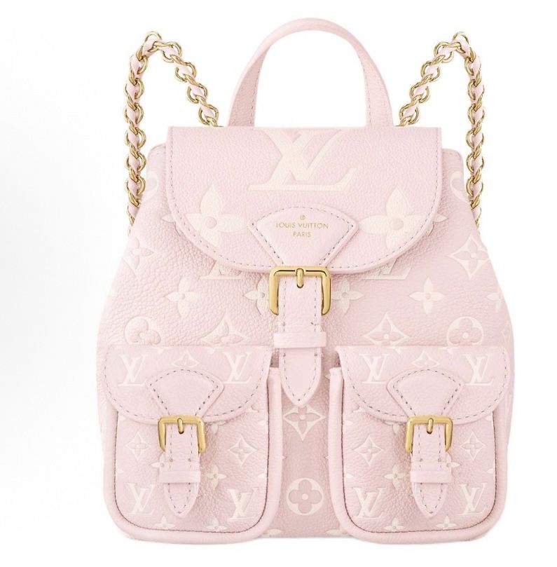 LOUIS VUITTON BACKUP Letter Embossed Magnetic Buckle Flip Open and Closkin Backpack Women's(745)48