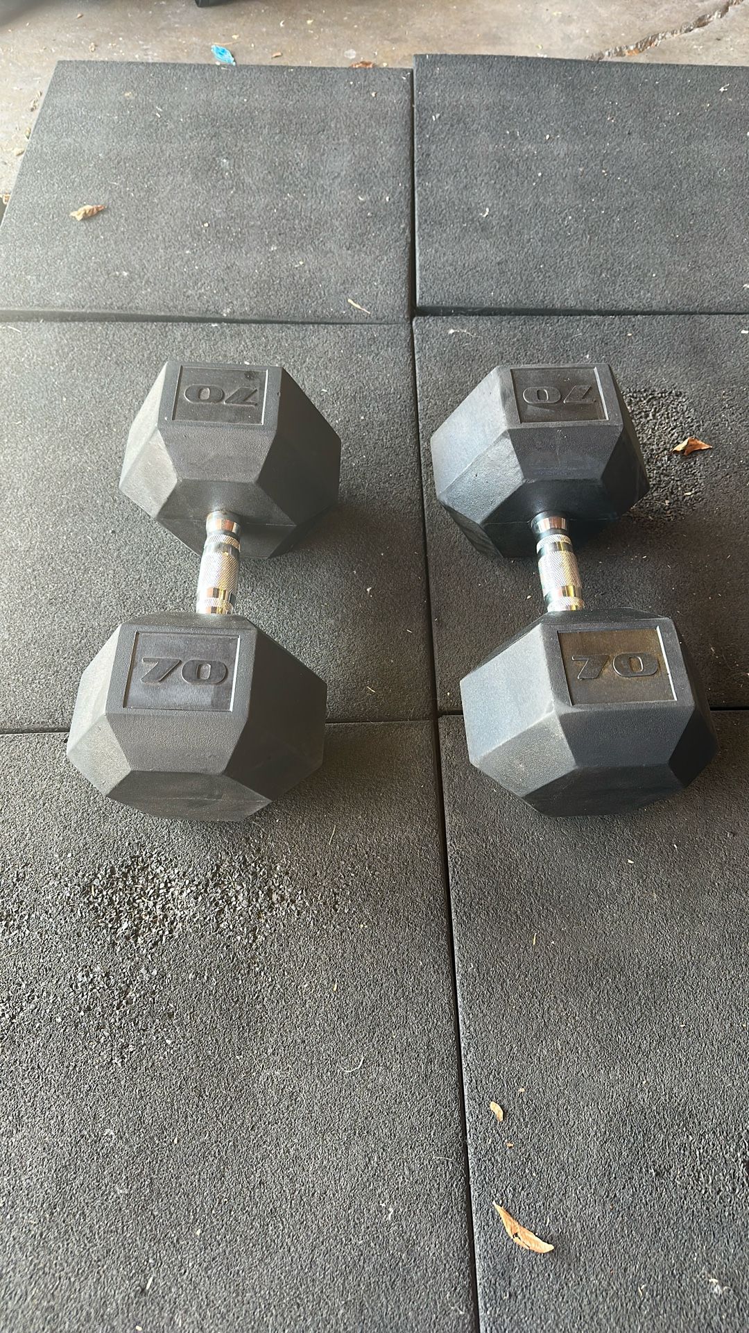 Pair Of 70 Lb. Dumbbells