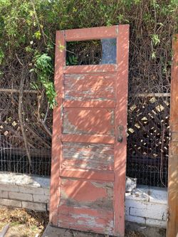 Shabby schic  but solid 1930s 5 panel door