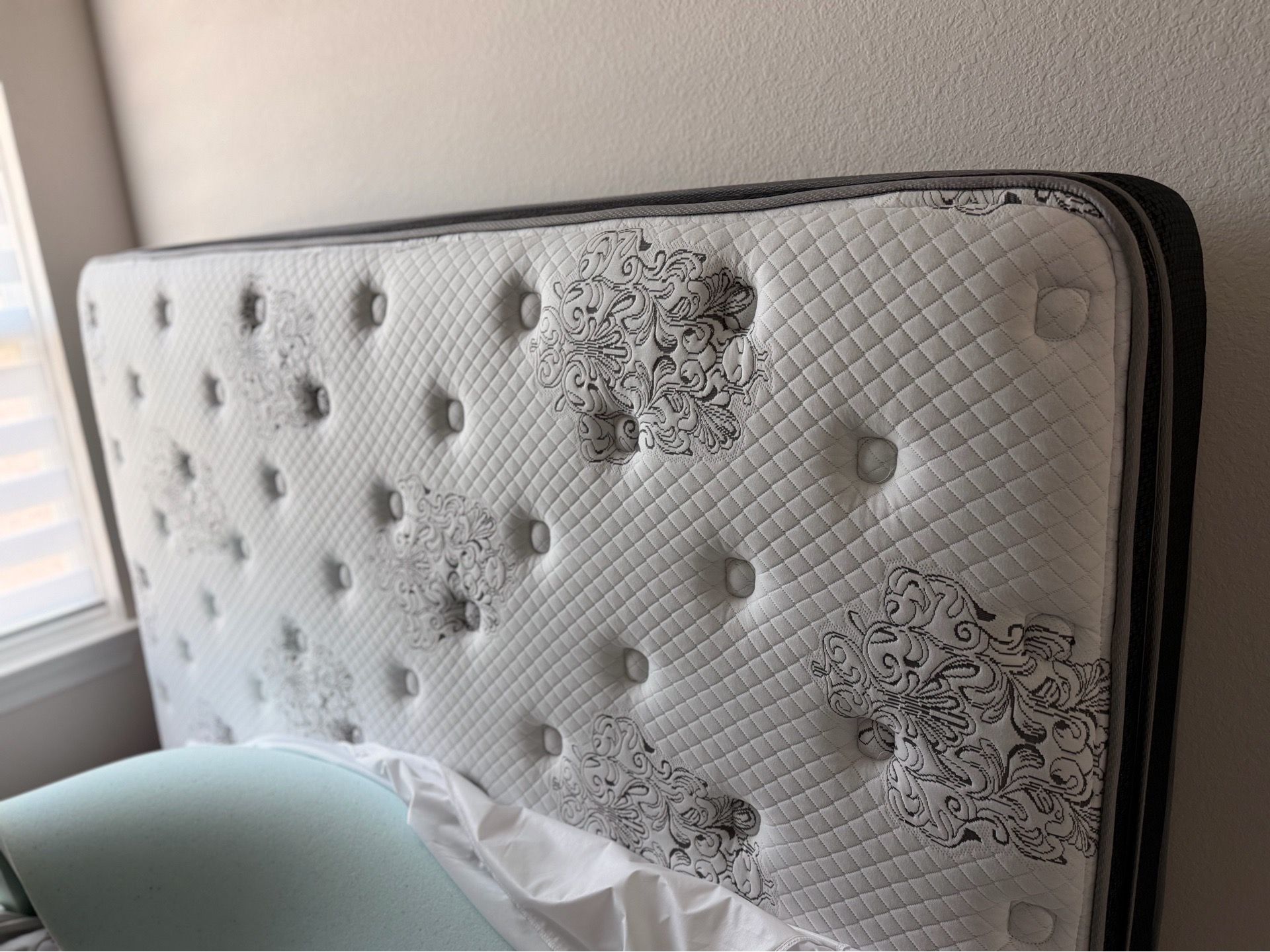 Queen size mattress and frame plus roller legs