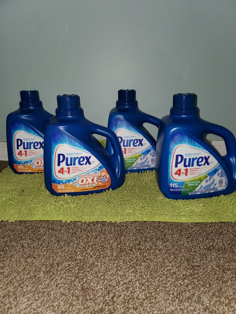 4 Purex 4in1 2 Oxi Cold Water Power 128oz/2 Mountain Breeze 150oz