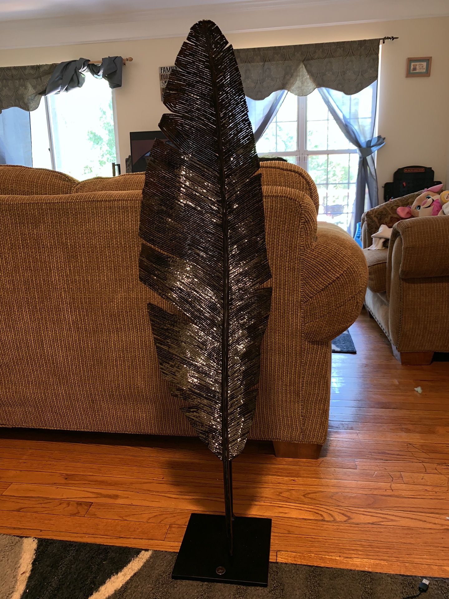 3 ft black feather home decor