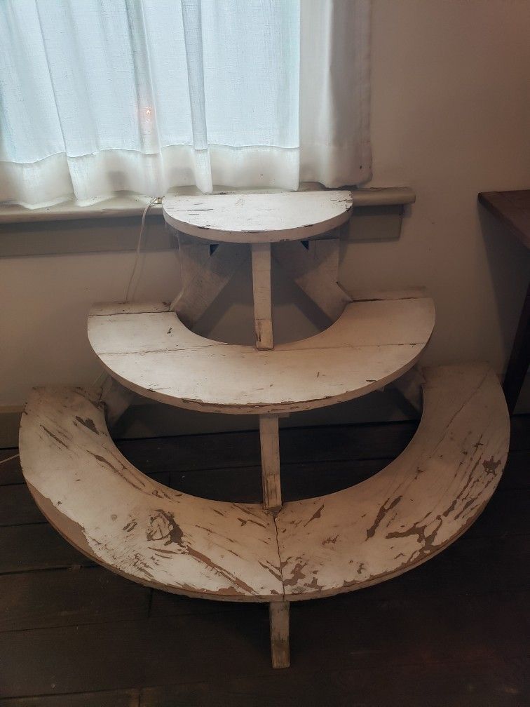 Antique Primitive Farmhouse Plant Crock Stand