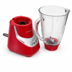 Hamilton Beach Red Blender MAX800 Glass Jar – Tested Working missing jar lid