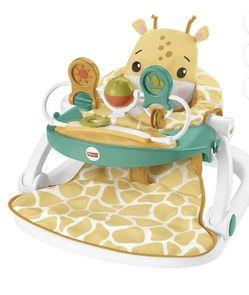 Fisher-Price Portable Baby Chair with Snack Tray and Toy Bar, Premium Sit-Me-up Seat, Giraffe