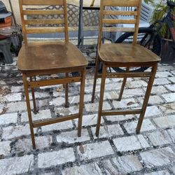 2 Wooden High Chairs 