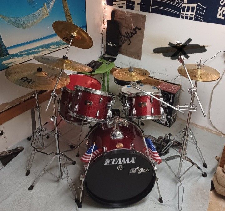 Tama ImperialStar Drum Kit W/Extras!