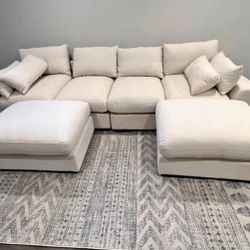 Cream U Shaped Sectional
