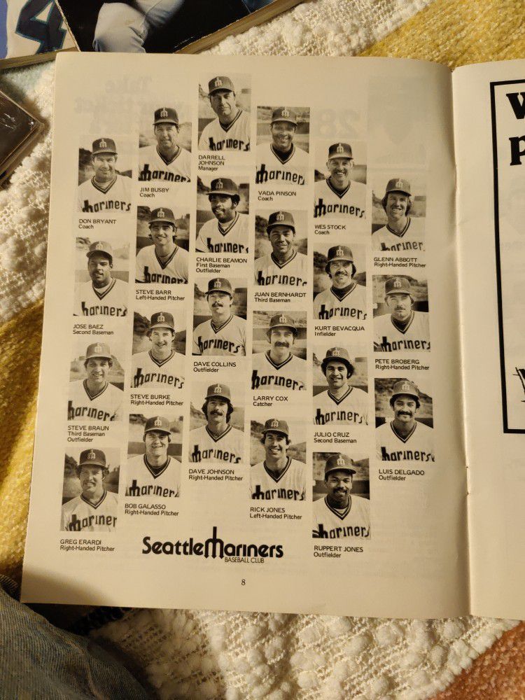 Seattle Mariners 1977 Scorecards